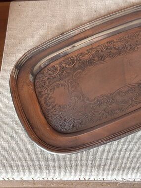 Embossed Silver Plate Vanity Tray, Antique Victorian Decor, Cottage Core